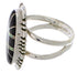 Southwestern Silver Jet Opal Inlay Ring Size 8-3/4 TX28662